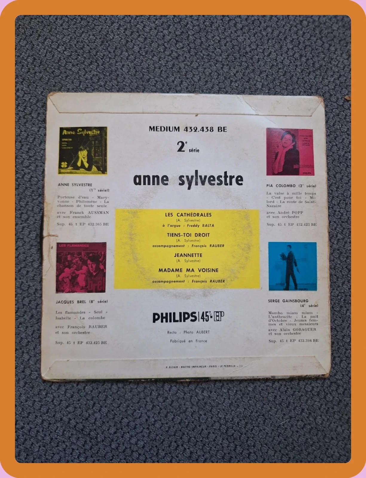 Vinil 45 Tours EP Anne Sylvestre (1961) - Les Cathédrales - Philips – photo 2